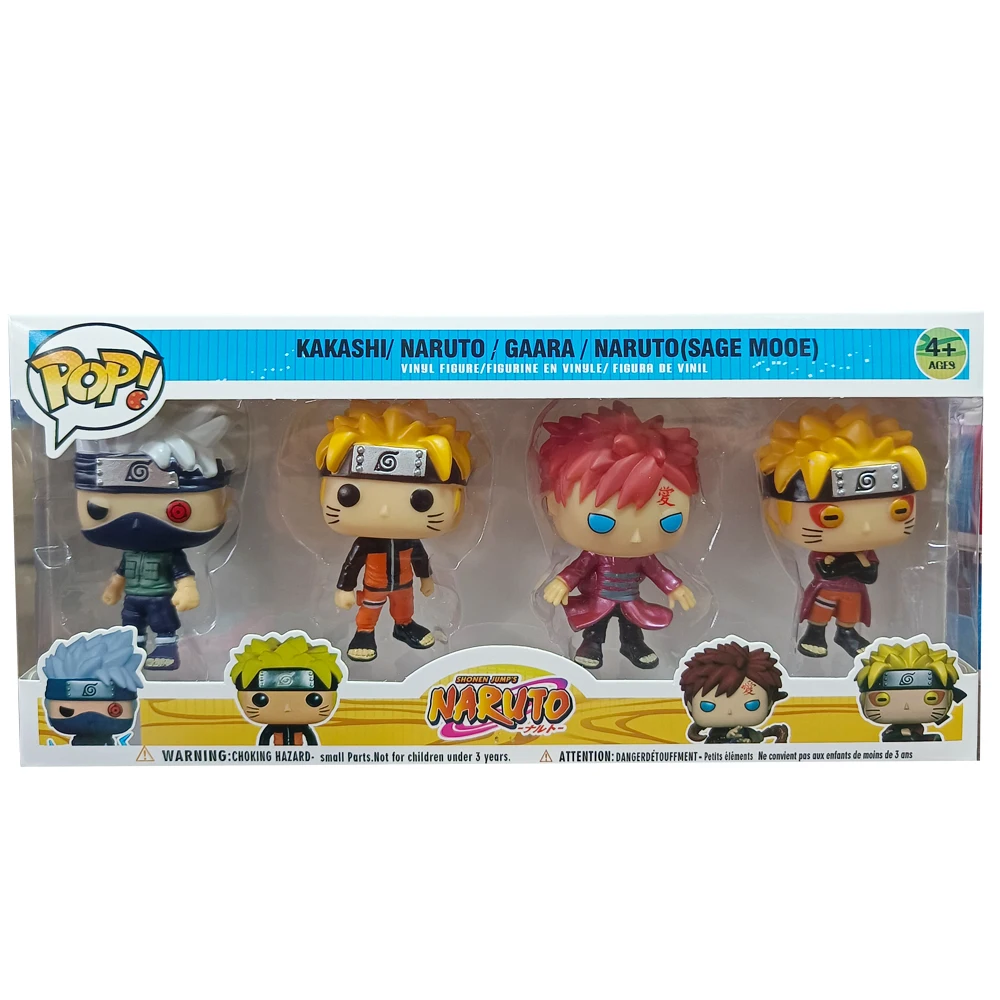 HOT 4Pcs Funko Pop NARUTO Anime Figure Toy Pvc Model Doll Collectible Action Figuras Bluey Kids christmasBirthday Gift Toy