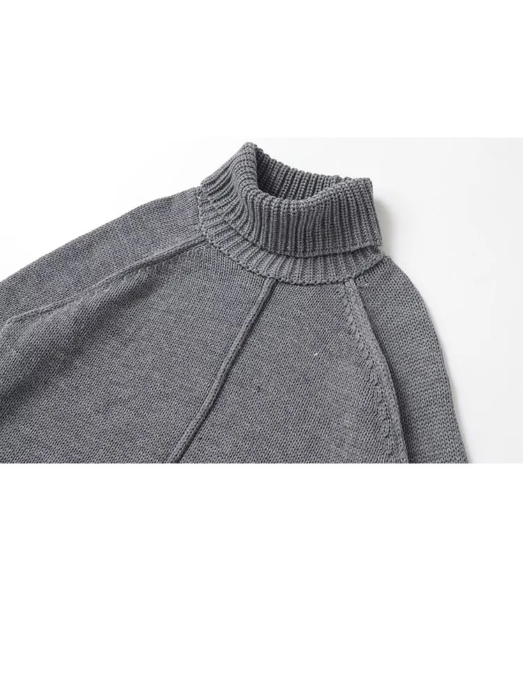 HH Women Fashion Long Sleeves Stand Collar Solid Color Pullover Knitted Sweater Female Loose Comfort Street Style Winter Top