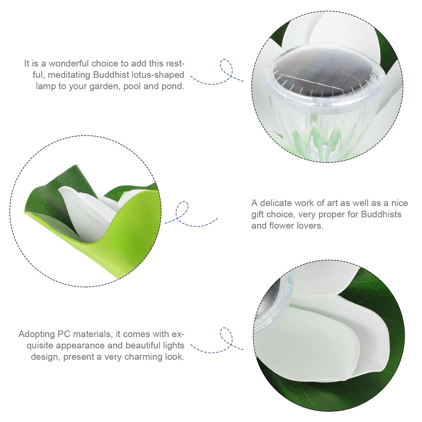 

Lotus-Shape Lamp Decorative Pc Material Meditation Relaxation Floating Water Pool Pond Lights Outdoor Garden Lotus-Flower Light