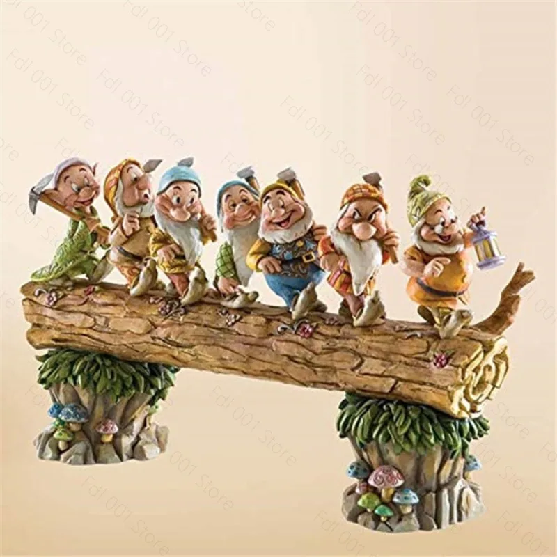 Resin Seven Dwarfs Gnomes Statue Garden Ornament Waterproof UV Resistant For Yard Lawn Balcony Fine Painting Home Decor