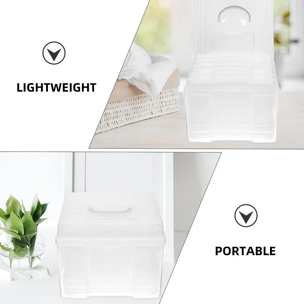 Photo Storage Box Case Keeper Boxes Craft Containers Photos Holding Cards Organizer