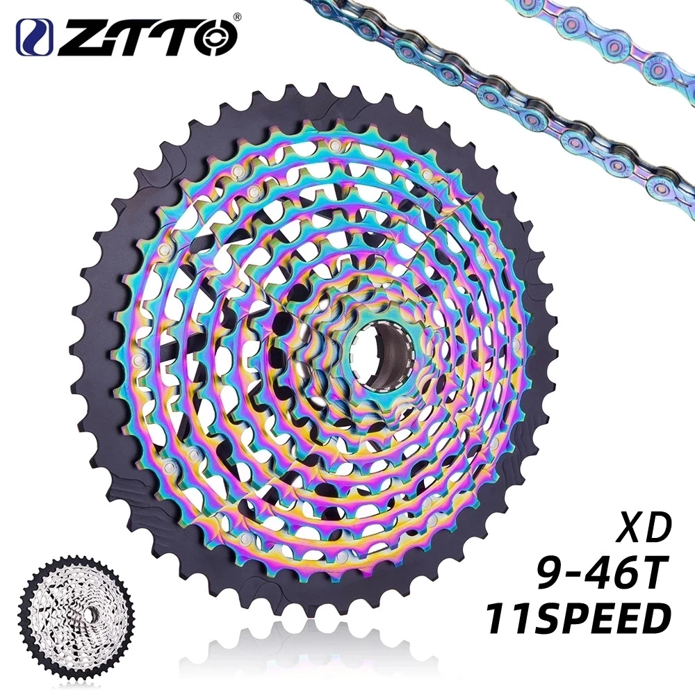 ZTTO ULT 11 Speed 9-46T Rainbow Cassette MTB XD Core Ultralight 363g Steel Durable Ultimate11s Sprocket 9-46 k7 511% Range