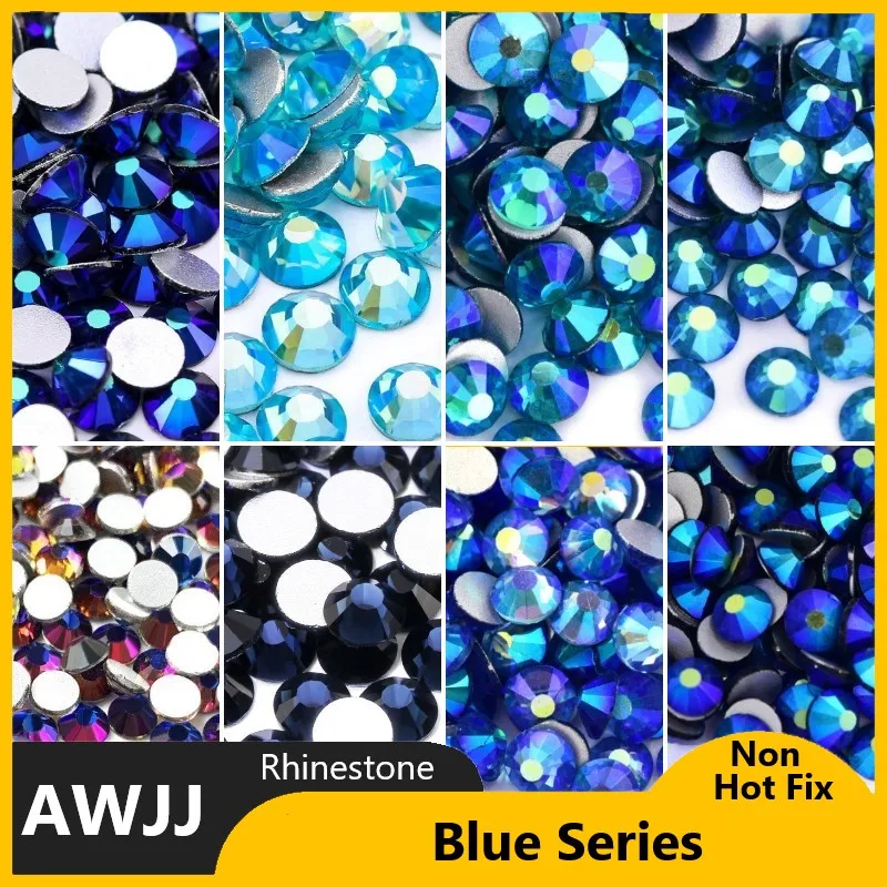 Blue Series SS3-30 Non Hot Fix Rhinestones flat back crystal strass glitter stone for DIY manicure 3D nail art fabric garment