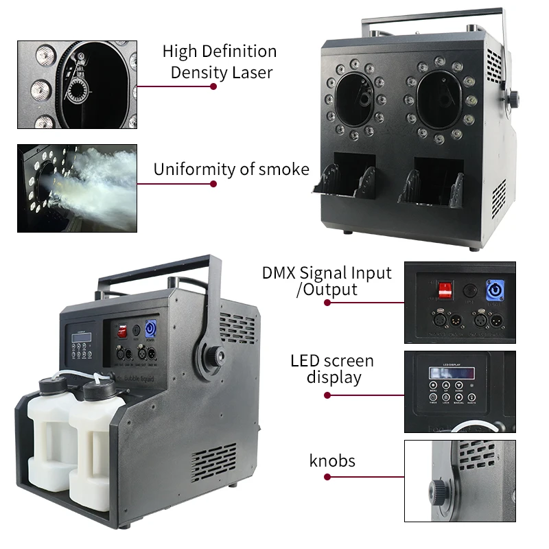 900W Remote DMX 2 Ways LED Smoke Bubble Machine  Fog Bubbles Blower For Wedding Party Stage Events Theatrical Performance