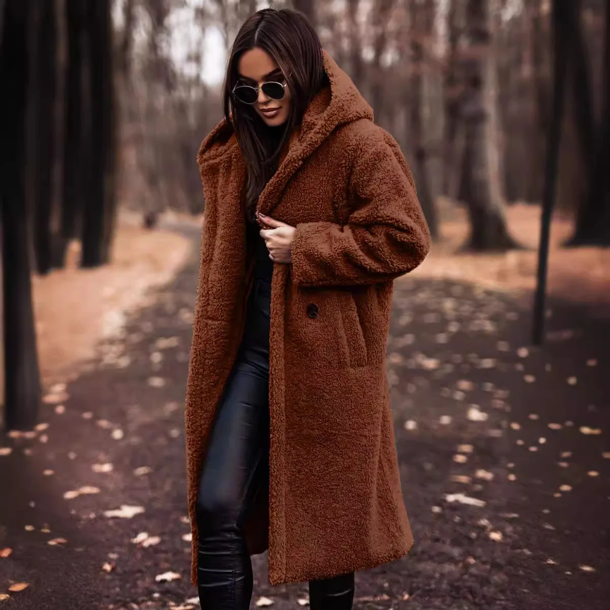 Quilted Coats Fashion Long Hooded Solid Color Long Sleeved Loose Casual Simple Jacket Autumn Winter Daily Warm Women\'s Clothing