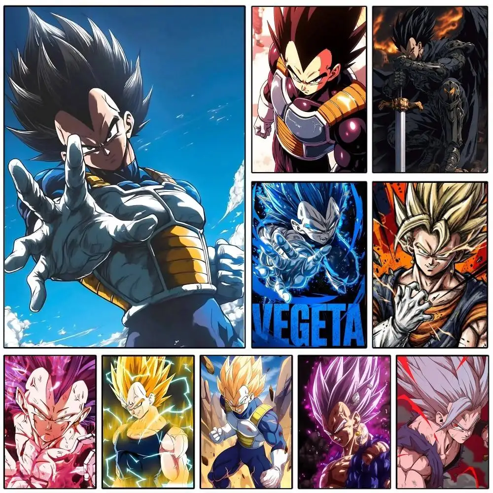 1 Stück Anime Dragon Ball Vegeta Poster HD-Druck Vintage Wandkunst Dekoration für Zuhause und Arbeitszimmer