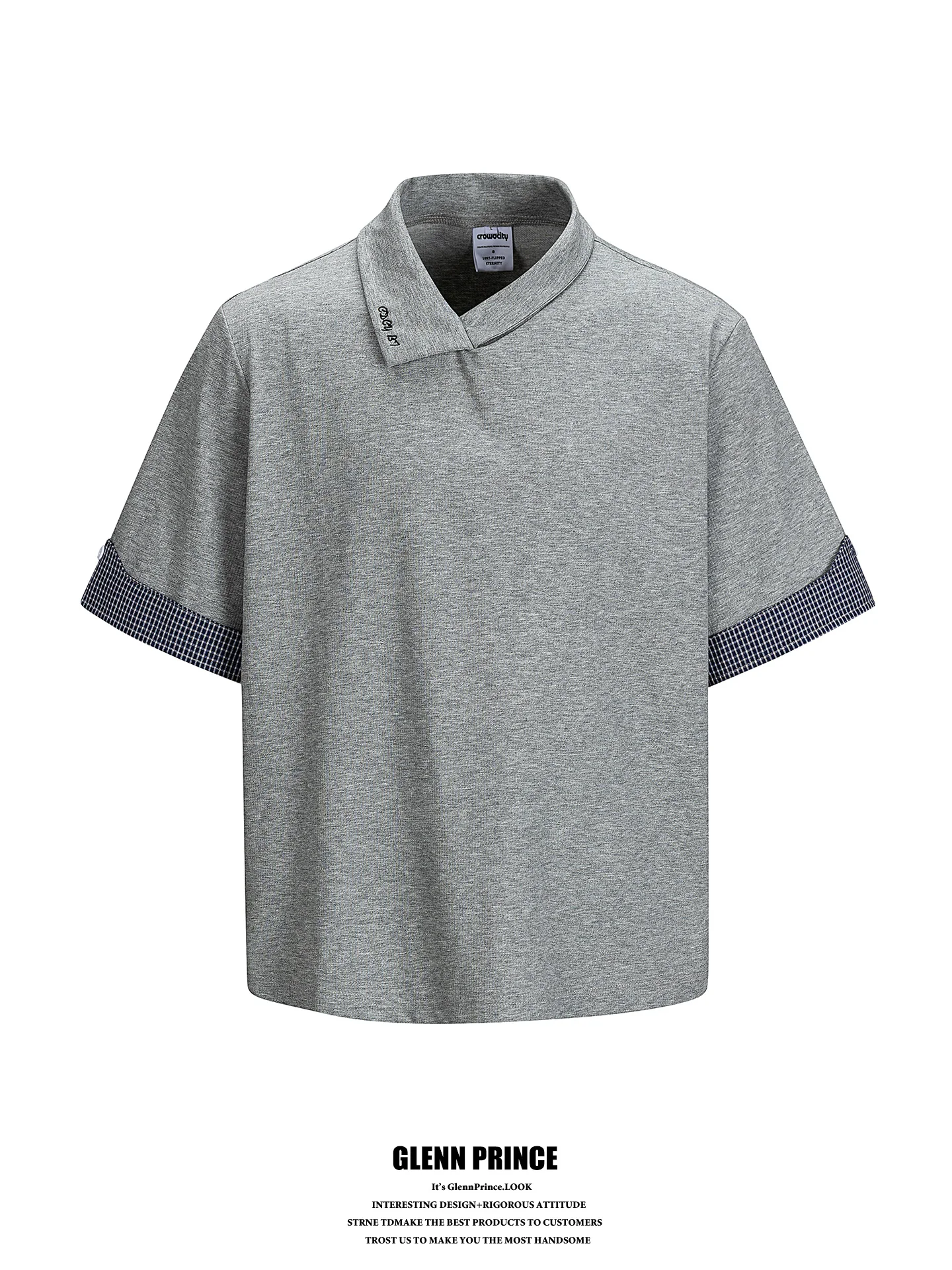 

Korean Style Retro Patchwork Shirt Men's Summer New Design Short Sleeve Turn-down Collar Breathable Comfortable Cotton Top