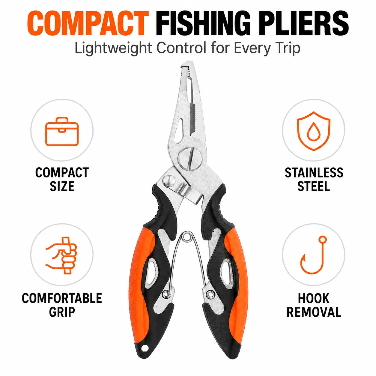 Professional Mini Stainless Steel Fishing Pliers 12.5cm Hook Remover Line Cutter Split Ring Opener Saltwater Resistant Tool Kit