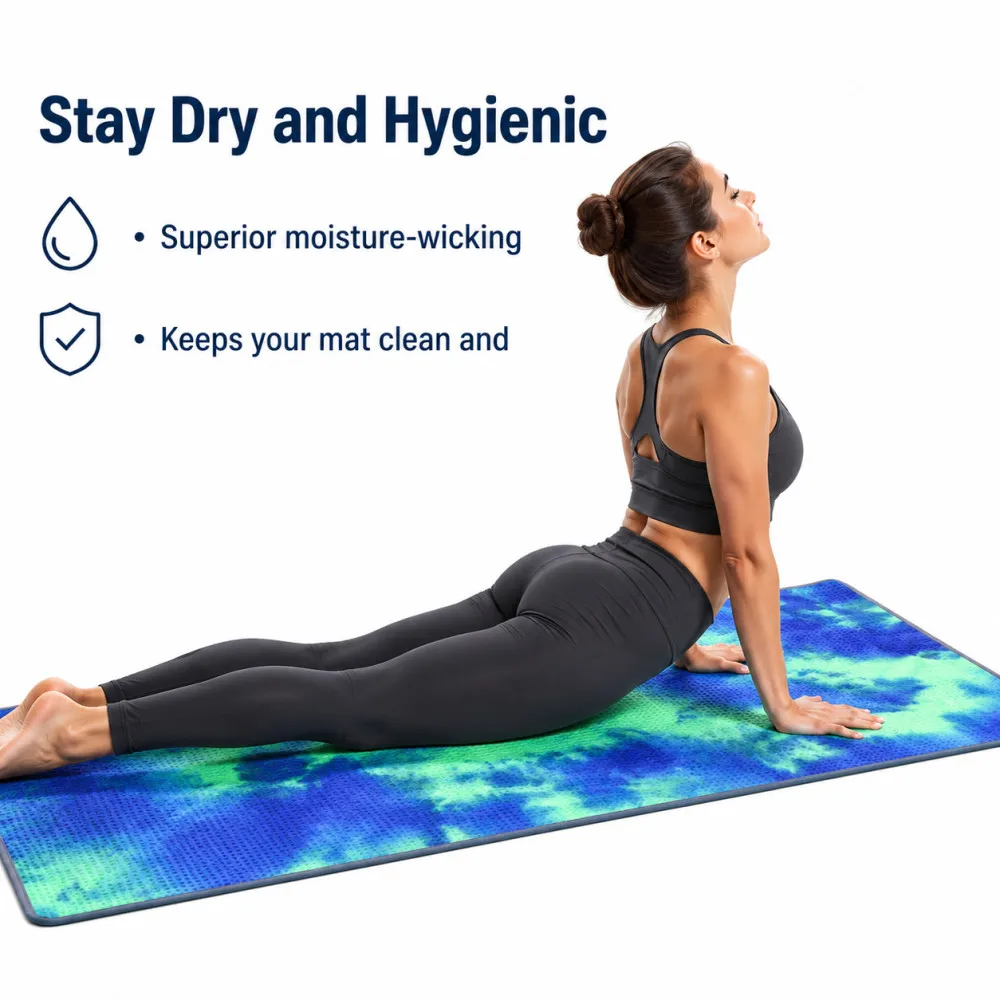 183*63*1.5cm Printed Non Slip Yoga Towel Sweat Absorbent Thick Mat Towel For Hot Yoga Bikram Pilates Home Gym Fitness Accessory view 4