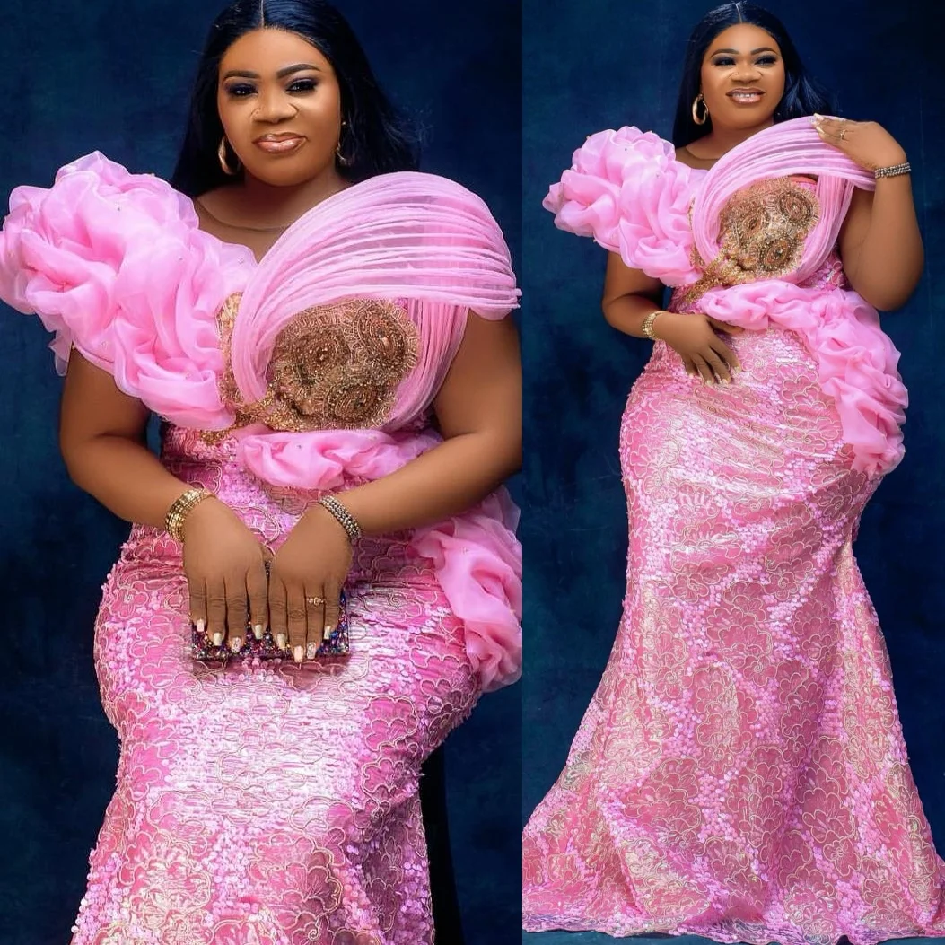 

2024 Розовые платья русалки для выпускного вечера, расшитые бисером и блестками, кружевные стильные вечерние платья для вечеринки, дня рождения, платья ZJ515