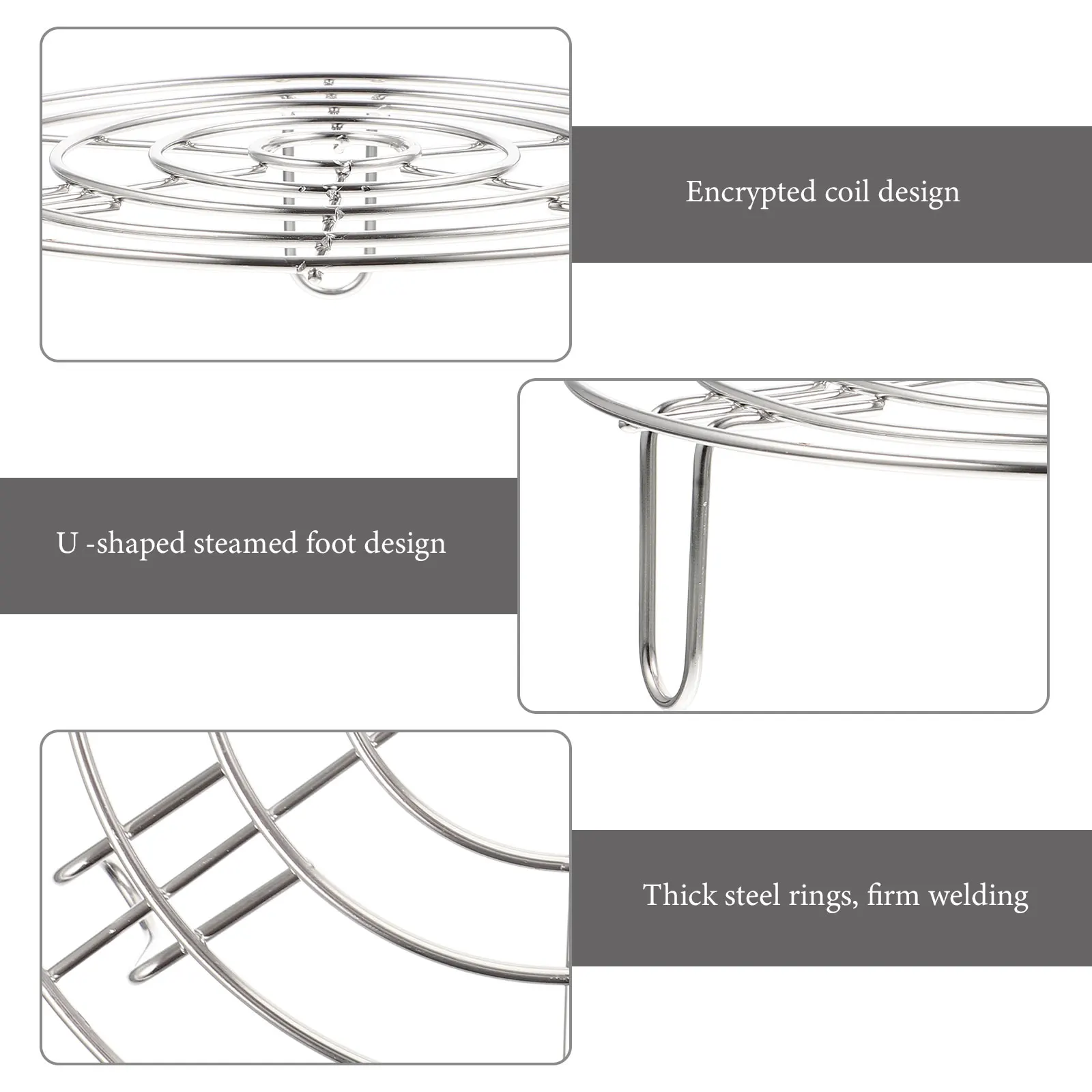 

Stainless Steel Egg Steamer Rack Safe Easy Clean Lightweight Tripod Cooling Wire Hole Kitchen Utensils Steam Food