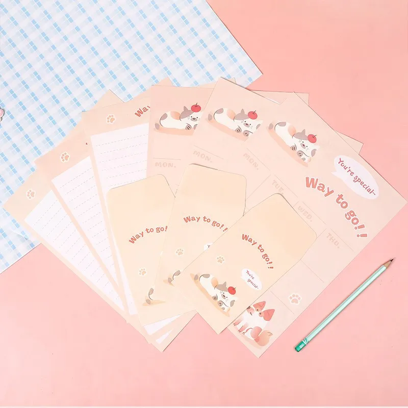 A4 Large Letter Paper Envelope Set Simple Student Writing Letter Paper Kawaii Stationery