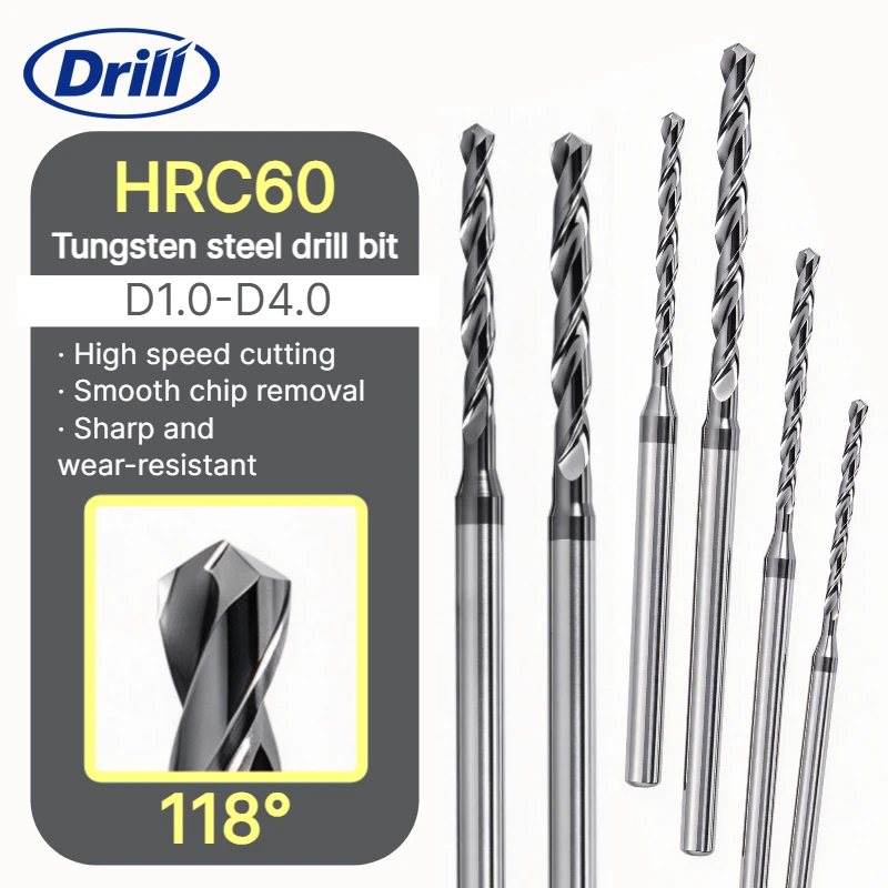 Carbide Twist Drill Bit Coated Extended Long Length Fixed Shank Tungsten Steel for Metal Steel Drilling