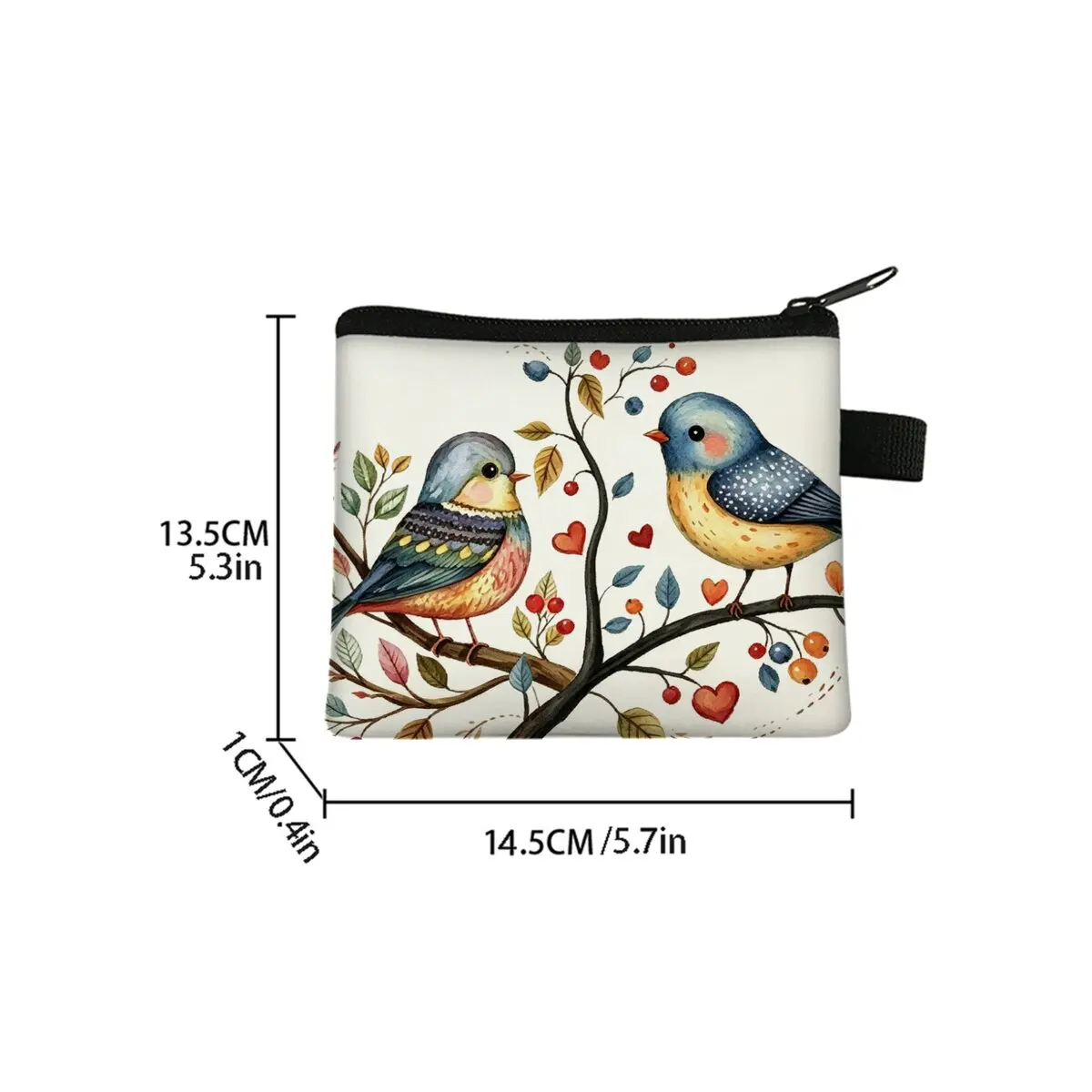 Bird Print Coin Purse Cute Purse for Boy/Girls Best Gifts 2D Flat Cartoon for Children Storage Bag Coin Walle