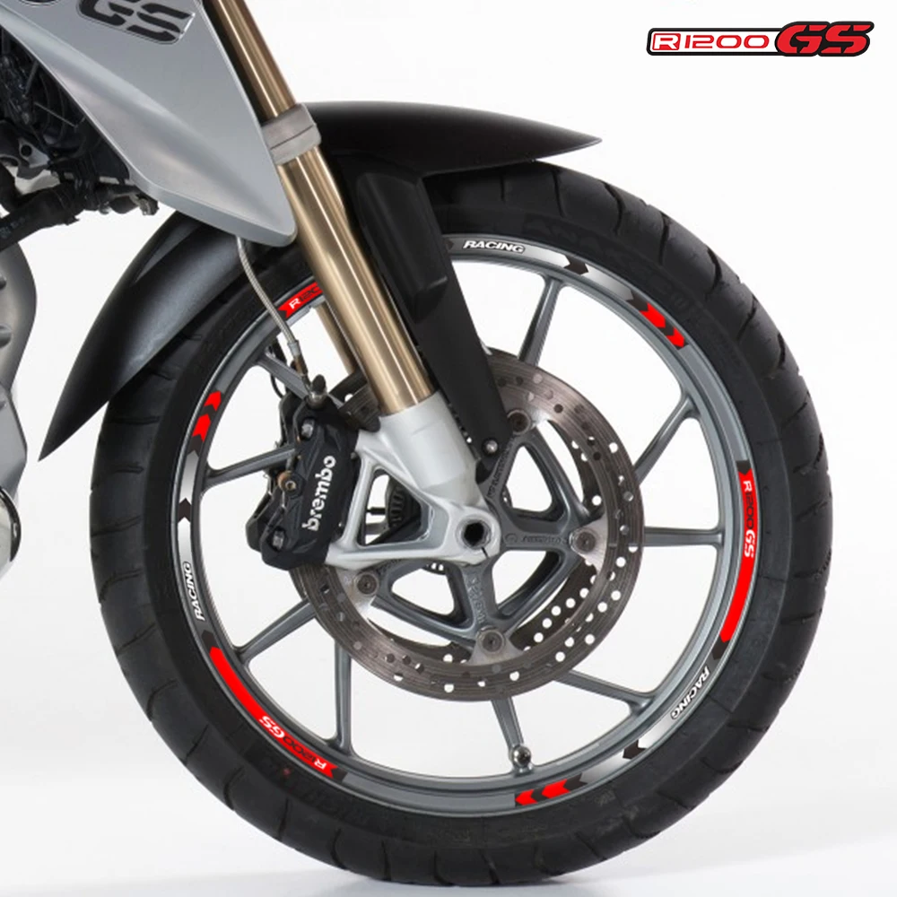 Motorcycle Accessories Wheels Hub Sticker Rim Tire Stripe Decorative Stickers Decals Set For BMW r1200gs R 1200GS 1200 R1200 GS