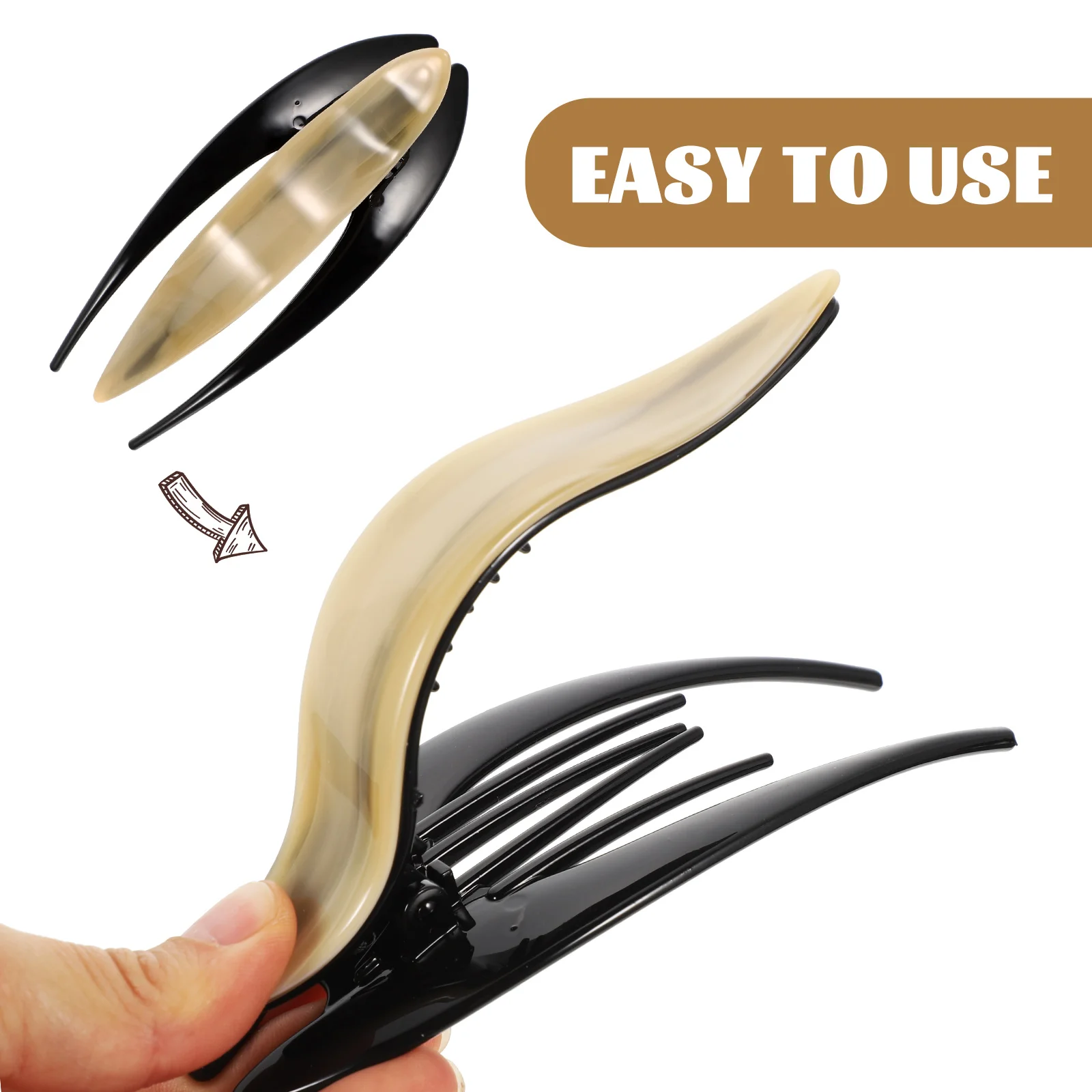 

Waterproof Reusable Large Claw Clips Durable Styling Tool For Thick Hair Decorative Ponytail Claw Clip French Hair Accessories