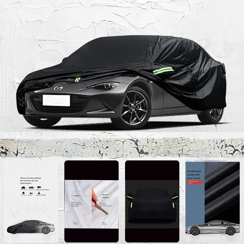 

For Mazda MX-5 Anti-UV Sun Shade Rain Snow Resistant Dustproof Black cover Car umbrella Full Car Cover Outdoor Protection