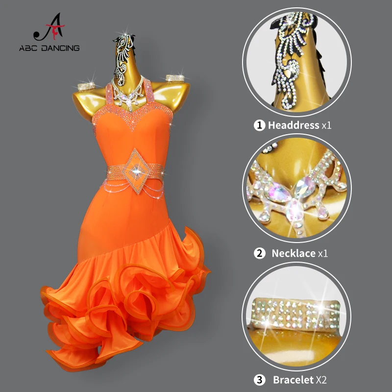 2024 New Latin Dance Dress Competition Costume Adult Professional Party Line Suit Wear Sexy Skirt Cocktail Samba Prom Customized