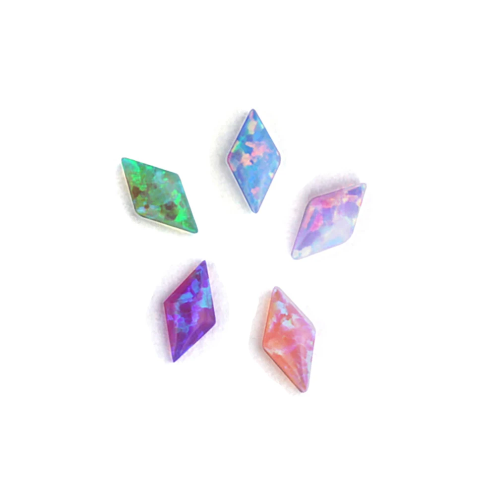 DIY Fashion Rhombus Tooth Gem Nickel Free Safety Synthetic 92 Colors Opal Dental Decor Stick Stone