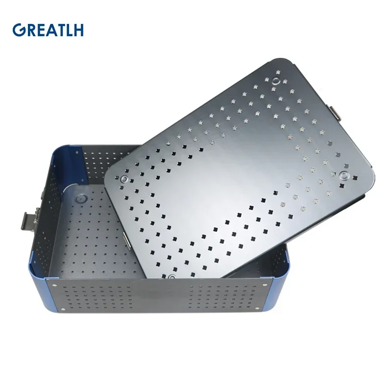 Aluminium Alloy Disinfection Box Sterilization Tray Case Without Silicone Mat