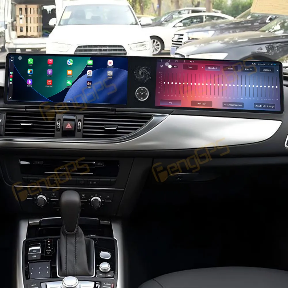 

12,3-дюймовый автомобильный радиоприемник с двойным экраном Android для Audi A6/A6L 2013-2018 CarPlay мультимедийный видеоплеер навигация стерео головное устройство 4G