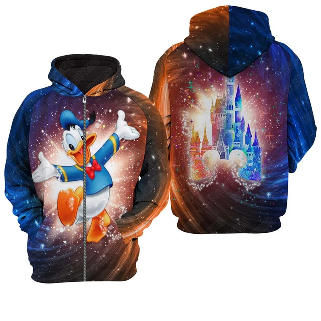 Donald Duck cartoon men women 3D Print High quality Fleece Zipper/ Hoodies Pullover Tops dropshipping