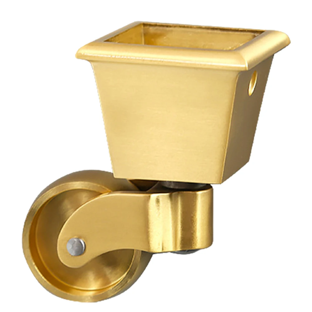 360 Degree Rotation Brass Caster Wheels Living Room Brushed Finish Enhanced Mobility Robust Load-bearing Design