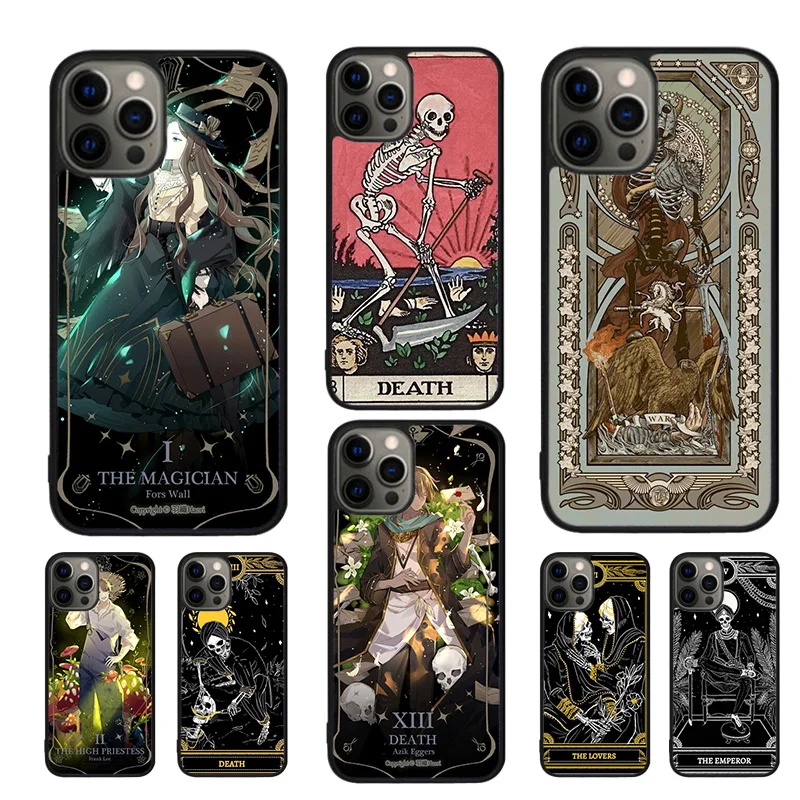 Tarot Card Mystery Death Phone Case For iPhone 16 15 14 11 12 13 mini Pro  XR XS MAX Plus coque Cover Shell