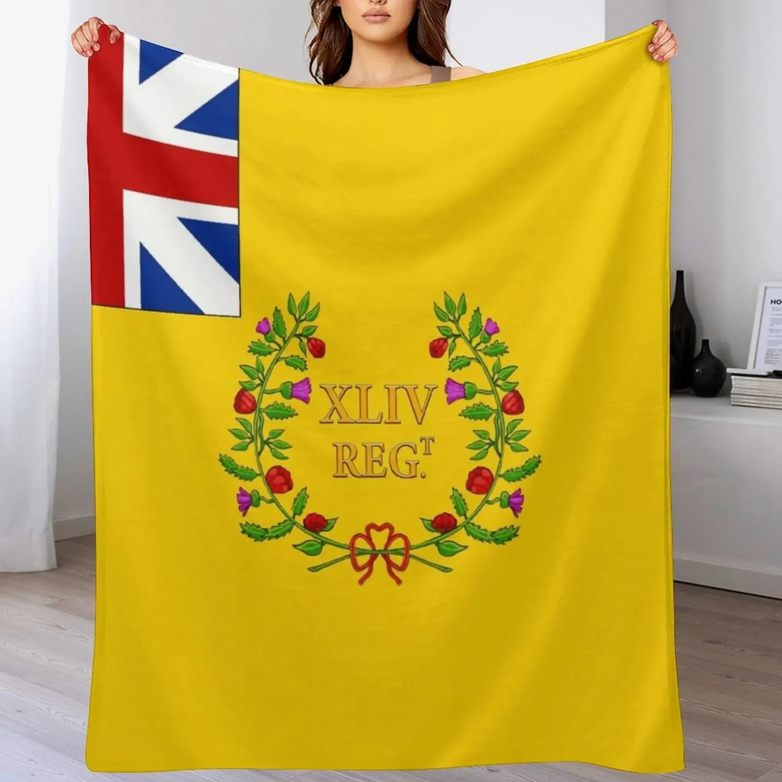 

Napoleonic British flag of the South Essex 1st battalion of foot Throw Blanket Multi Purpose Soft Warm Blanket for Home Travel