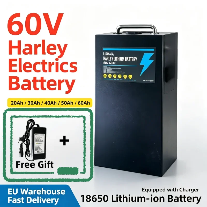 Image of 60V 20AH-60AH Lithium-Batterie für Citycoco-Roller, perfekte Passform, integriertes BMS, wasserdicht, 10 Stunden lange Akkulaufzeit, kostenloses Ladegerät, schneller DHL-Versand