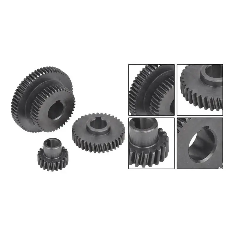 PORK-Black Shafting Steel Gears 3PCS(212 209 230) Steel Pinion Gear Set For WMD16V WMD20V Milling Machine