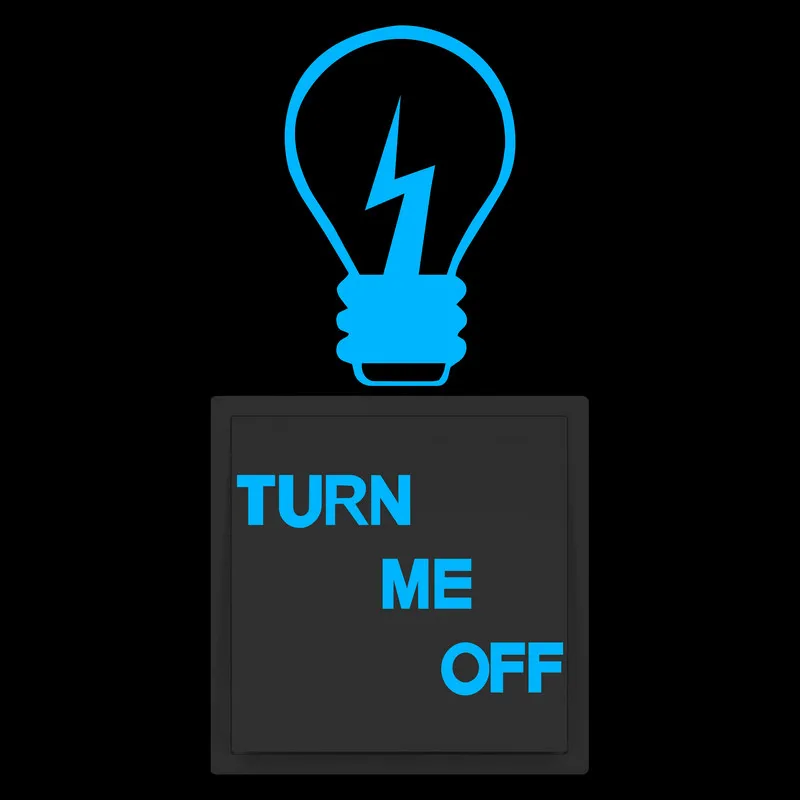 Turn Me Off Light Switch Decoration Glow Stickers Bulb Button Reminder Luminous Sticker