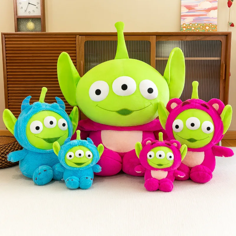 

Disney Cartoon Alien Three Eyed Monster Plush Toys Cute Soft Stuffed Plushie Pillow Doll Room Decoration Boys Girls Holiday Gift