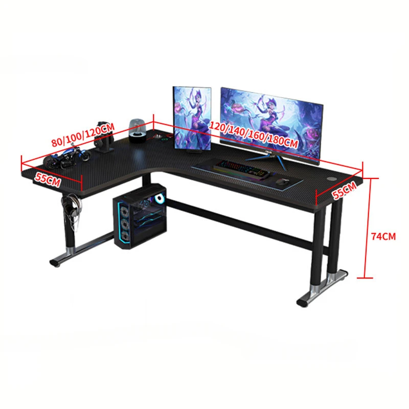 

Minimalist Carbon Fiber Computer Desks Office Furniture Corner Desktop Computer Tables Writing Desk Internet Cafe Gaming Tables