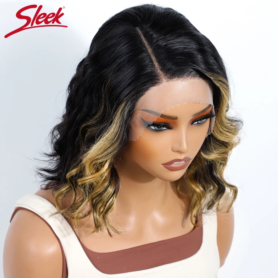 بيرو الجسم موجة 13*5*2 الجانب جزء الدانتيل الباروكة الأمامية قصيرة بوب باروكة من شعر طبيعي قبل قطعها FF27 شقراء 100% شعر الإنسان بوب شعر مستعار