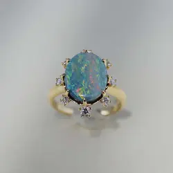 New In Exquisite Original Colorful Opal Rings for Women  Fashion Advanced Sense Wedding Engagement Silver Fine Jewelry