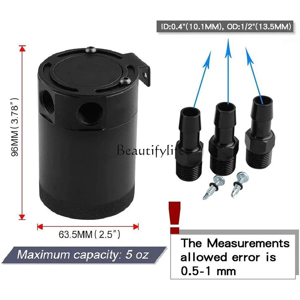 

jj4 Hot-selling car modified three-hole ventilator oil pot, exhaust gas waste oil recovery pot, double-sided oil outlet