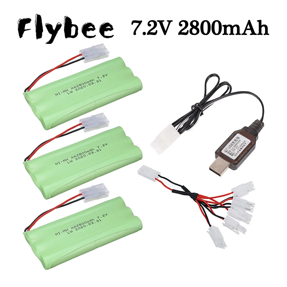 おもちゃ,車,タンク,電車,ロボット,ボート,aa,7.2v,2800mah,タミヤプラグ用のni-mhバッテリーとUSB充電器