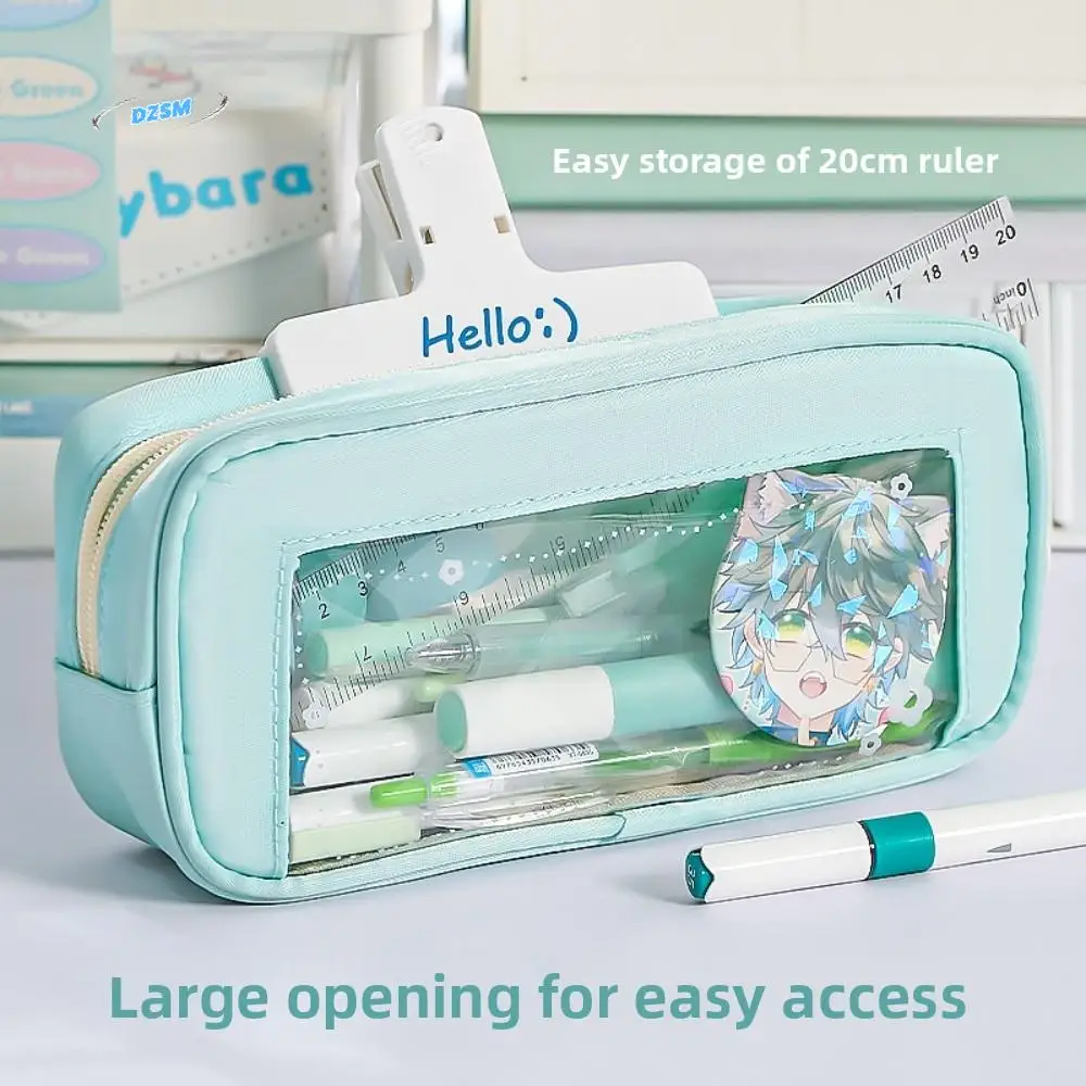 

PVC Y2K Stationery Bag Flower Large Capacity Korean Style Pencil Case Desktop Storage Ins Style Cloth PVC Pencil Pouch Student