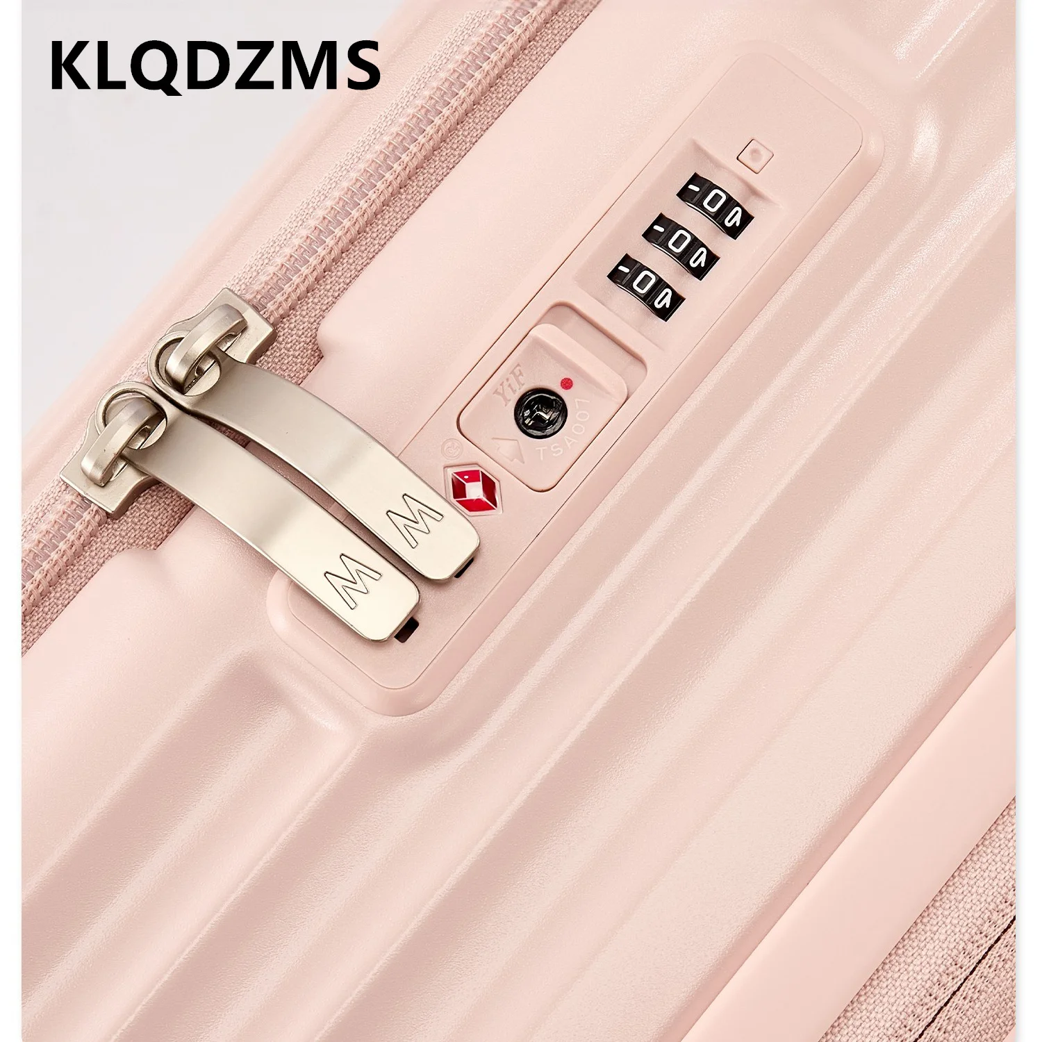 KLQDZMS USB Charging Suitcase Front Opening Laptop Boarding Case High Capacity Trolley Case 20“22”24“24”26