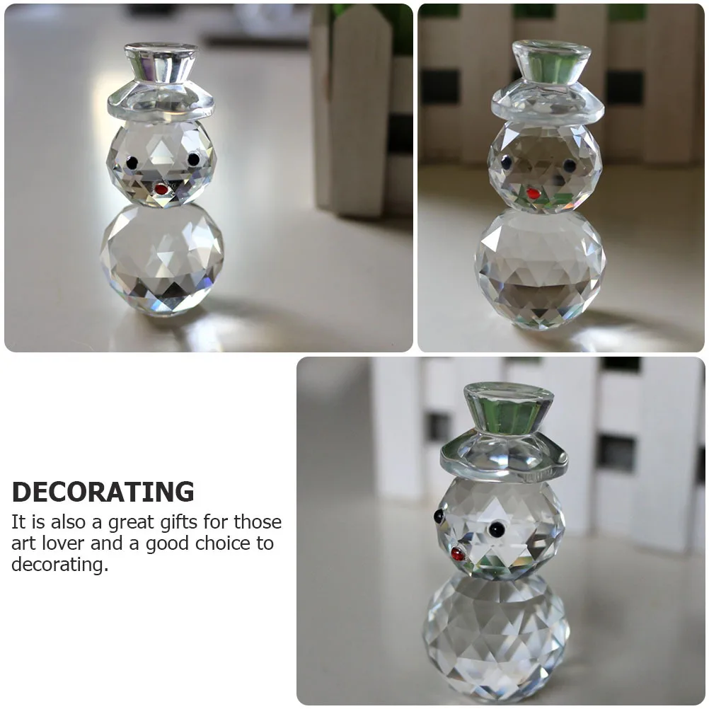 

1Pcs Crystal Snowman Decoration Lovely Cartoon Desktop Decor Christmas Gift Home Mall Office Bar Party Adornment