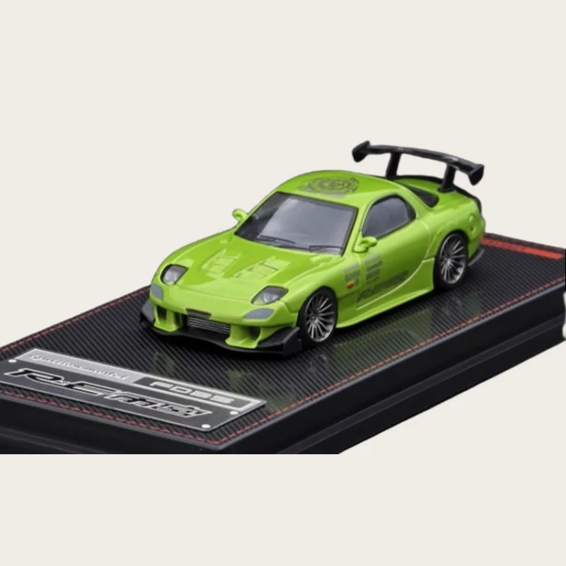 IG Diecast 1/64 Scale Mazda Alloy Model Cars Mazda RX7 FD3S RE Amemiya Green Play Vehicles Toys for Boys Gift Original Box