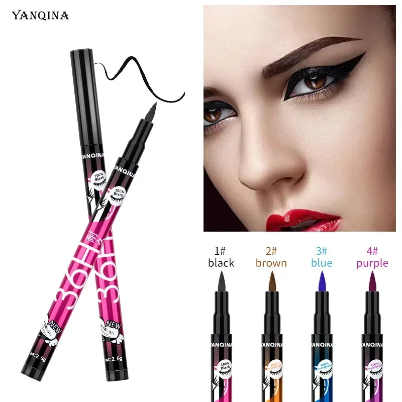 12 ชิ้น/เซ็ต YANQINA ชุดอายไลเนอร์แต่งหน้ากันน้ําที่มีสีสัน Eye Liner ปากกา Make Up อายแชโดว์เครื่องสําอางอายไลเนอร์แต่งหน้า