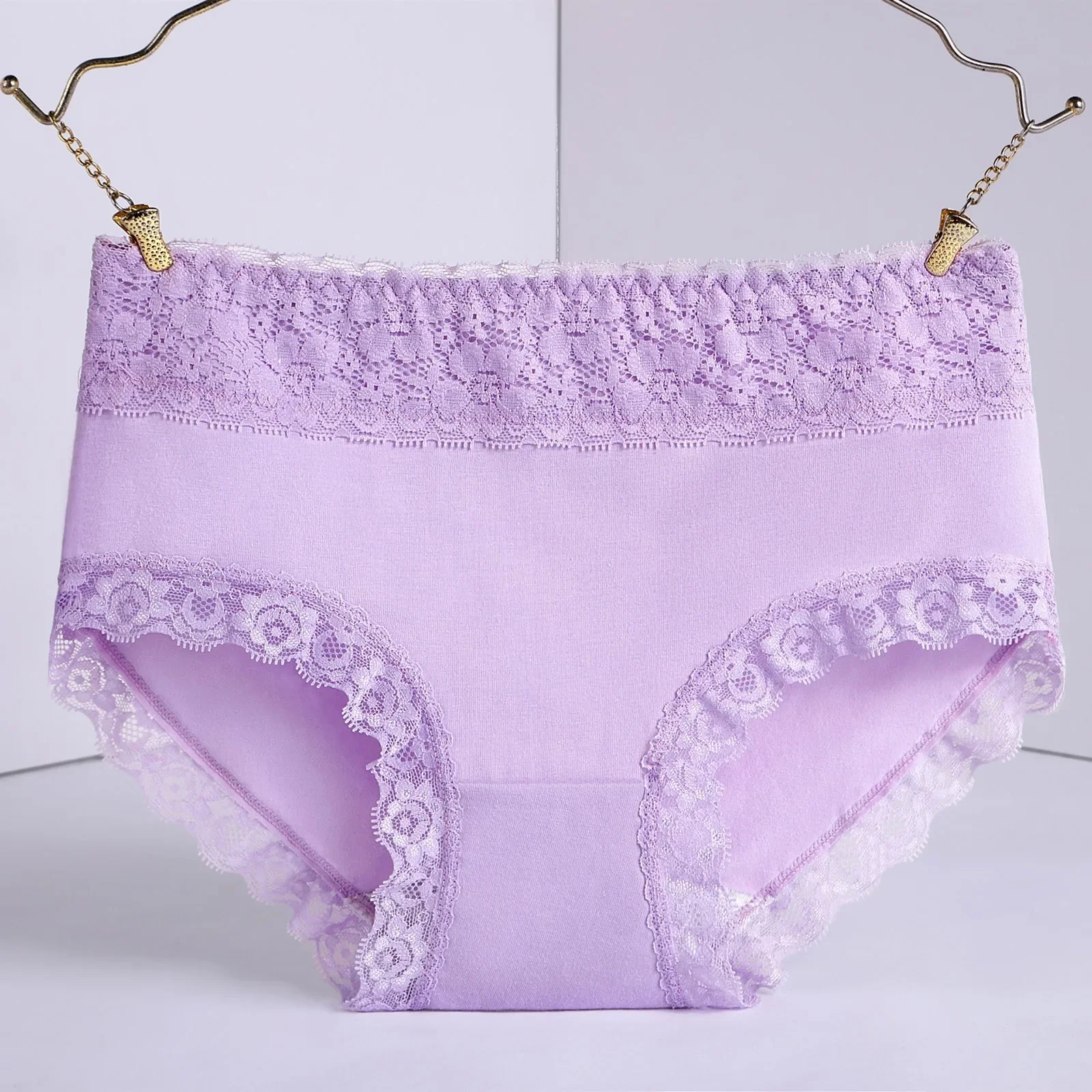 

Women Secret Underwear Plus Size Women'S Crotch Breathable Skin Tight Belly Lifting Waist Lace Hem High Waist Underwear Tangas