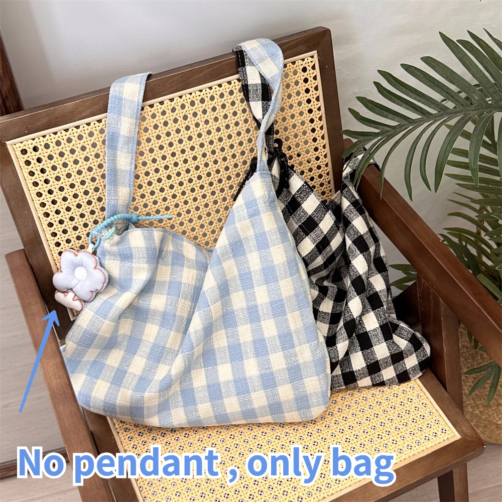 Retro Plaid Women\'s Canvas Shoulder Bag Casual College Girls Book Tote Travel Messenger Bags Female Eco Shopping Bag Handbags