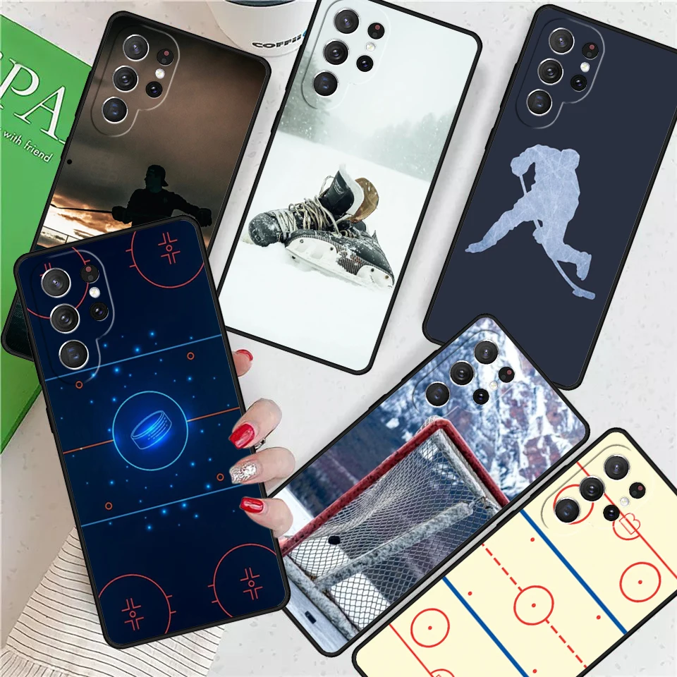 Ice Hockey For Samsung Galaxy S24 Ultra S21 S22 S8 S9 S10E Note 10 20 Plus FE S23 Phone case Cover Coque