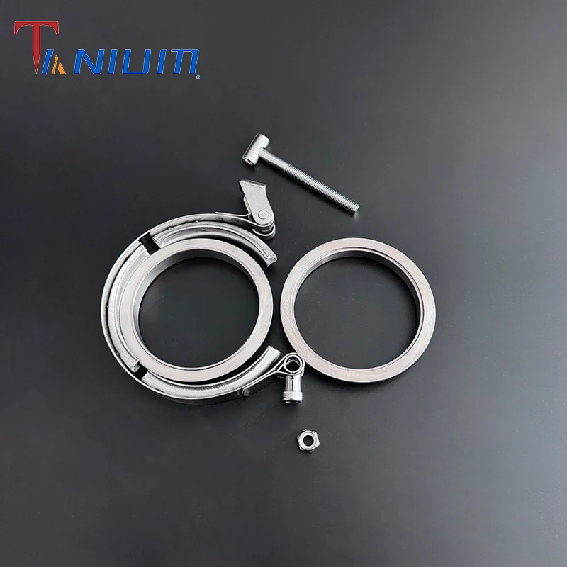 

Male/Female Kit Titanium V-band Flange With Stainless Steel Quick Release Clamp Universal V Band & Clamp Set for Cars