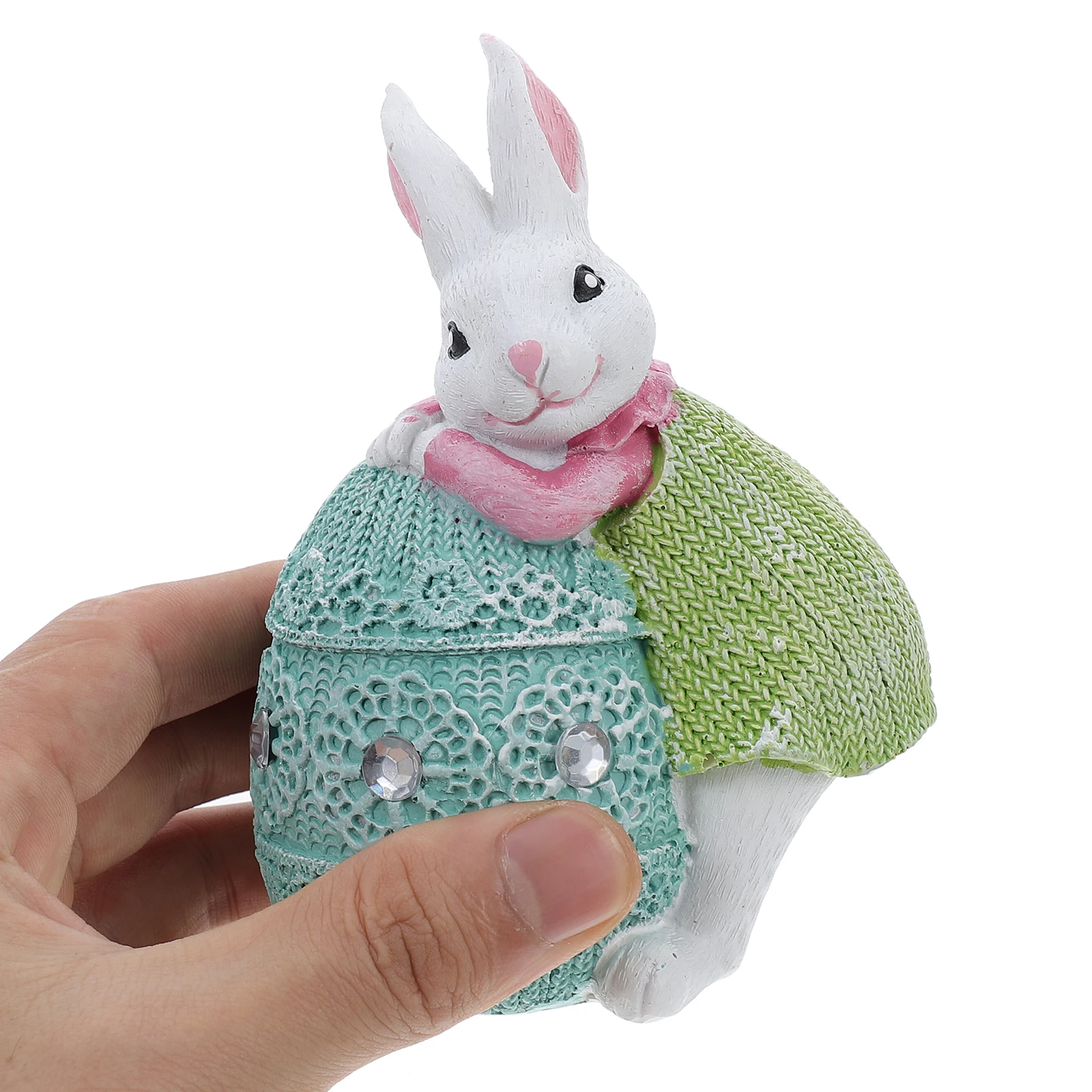 

Easter Bunny Resin Ornaments Cute Desktop Decorations Figurines Rabbit Sculptures Easter Decor Table Top Home Garden
