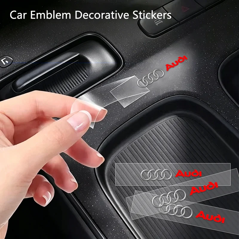 Picture 3: 5/10pcs Car Interior Sticker Central control Decals Emblem Badge Waterproof For Audi Sline TT RS A4 B7 B8 B9 A3 8L A5 A6 C6 A8