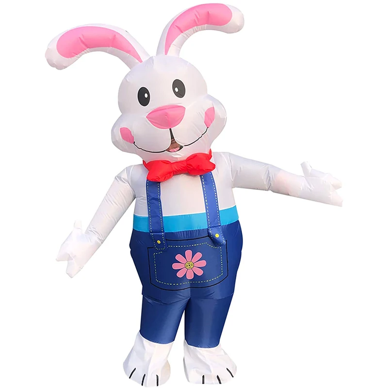 

Rabbit Inflatable Bunny Party Costume Adult Inflatable Costume Fancy Dress Cosplay Dress for Easter White